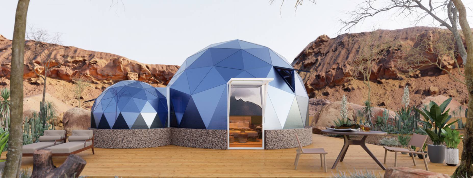 鹰手营子矿区球形智能光伏玻璃星空房